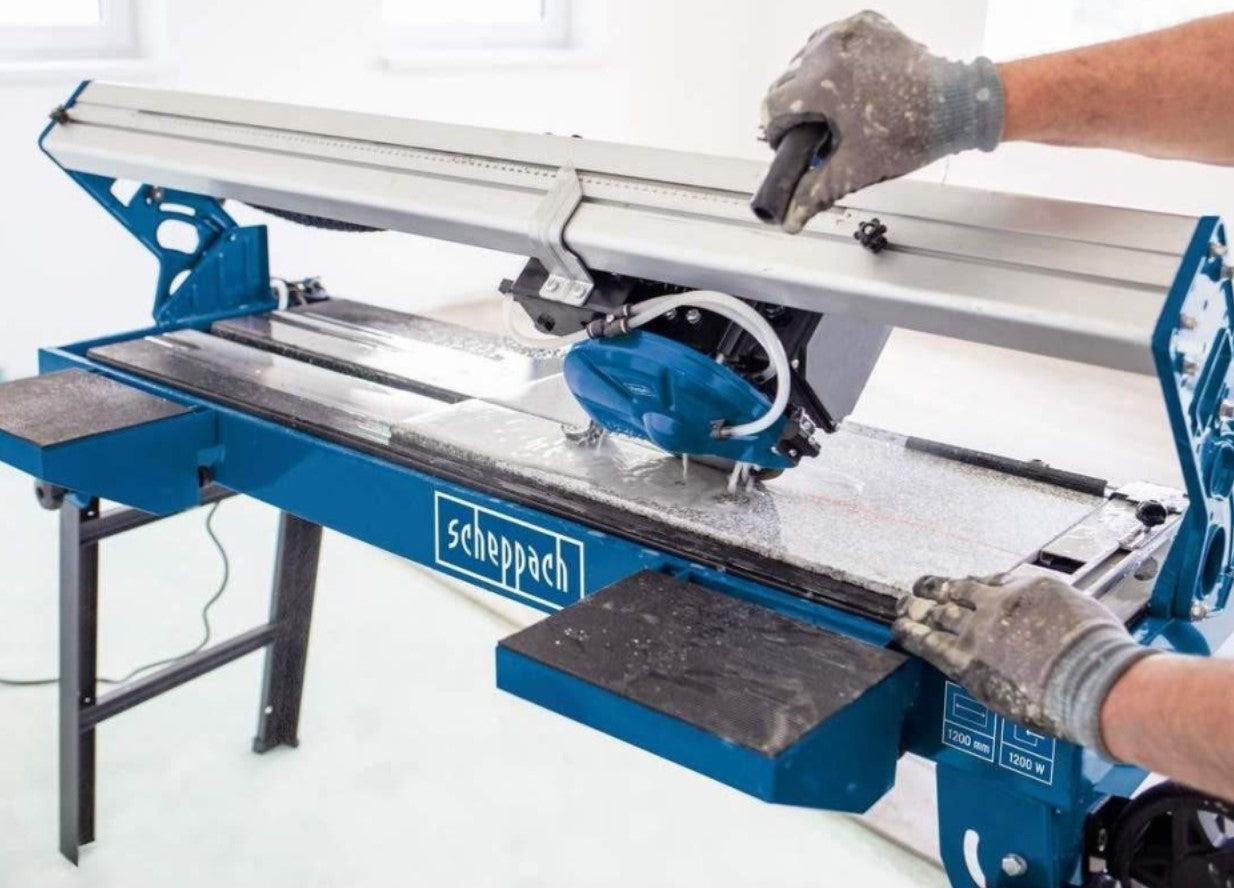 Scheppach FS4700 - Tagliapiastrelle elettrico ad acqua con banco, taglio 120cm