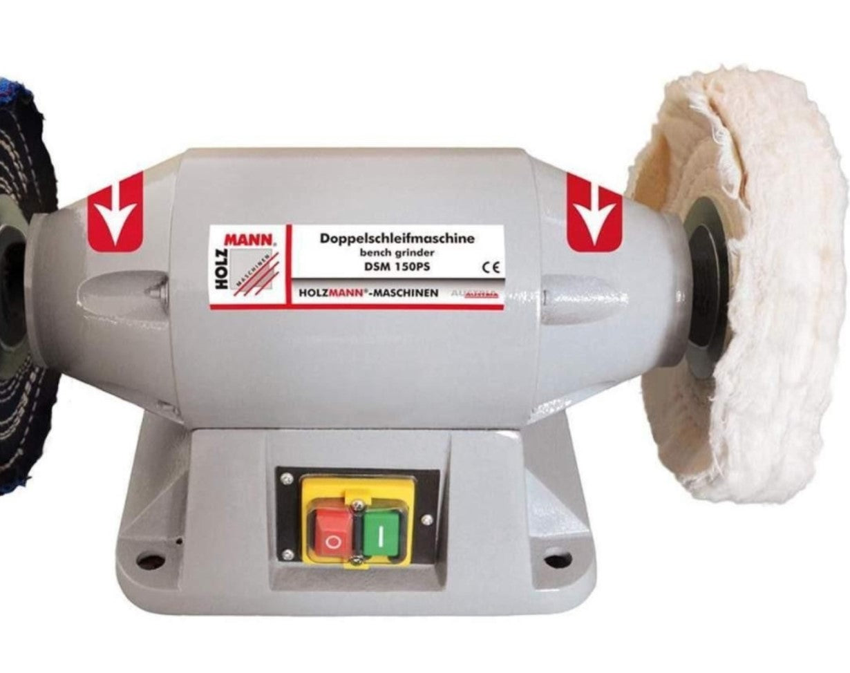 Holzmann DSM150PS_230V Mola lucidatrice dischi 1 flanella,1 Lino Motore a induzione 520W