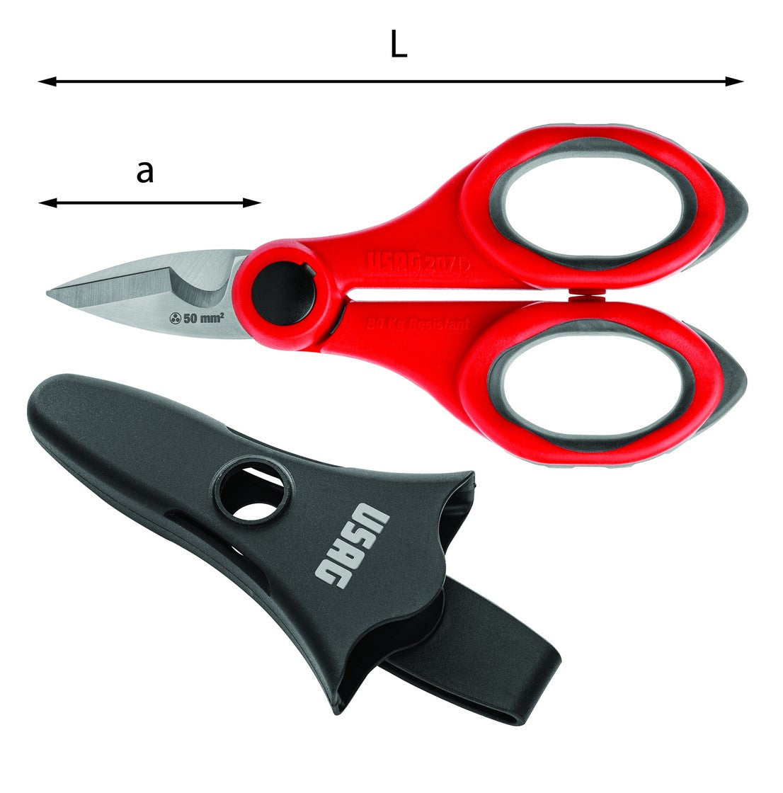 Usag U02070008 Forbice per elettricisti lame in acciaio inox