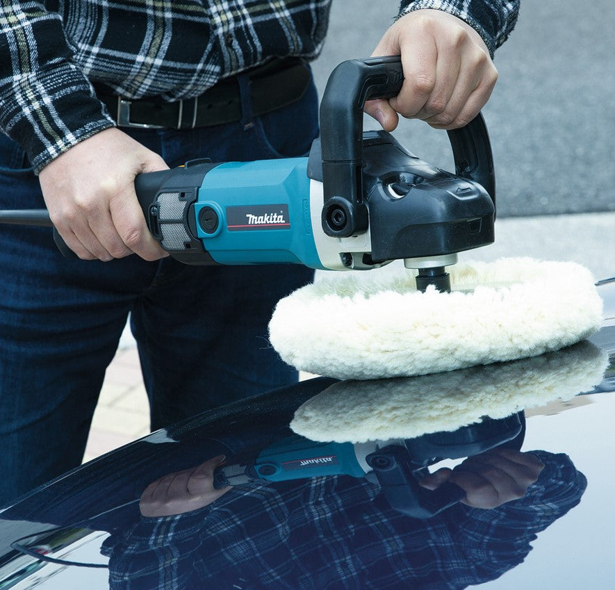 Makita 9237CB Lucidatrice angolare 220V 1.200 W 180 mm 0-3.200 g/min per superficiale di vernici, legno e metallo