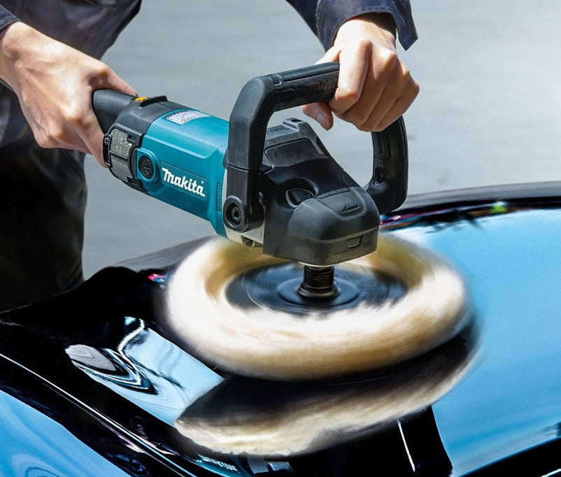 Makita 9237CB Lucidatrice angolare 220V 1.200 W 180 mm 0-3.200 g/min per superficiale di vernici, legno e metallo