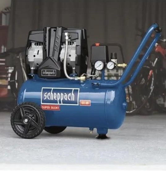 Scheppach hc25si Compressore supersilenziato 24lt bicilindrico 1.1Kw 8bar 60 dB 220v e di Design