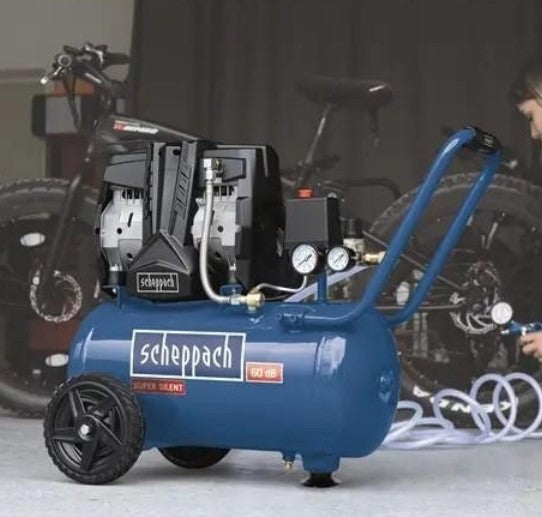 Scheppach hc25si Compressore supersilenziato 24lt bicilindrico 1.1Kw 8bar 60 dB 220v e di Design