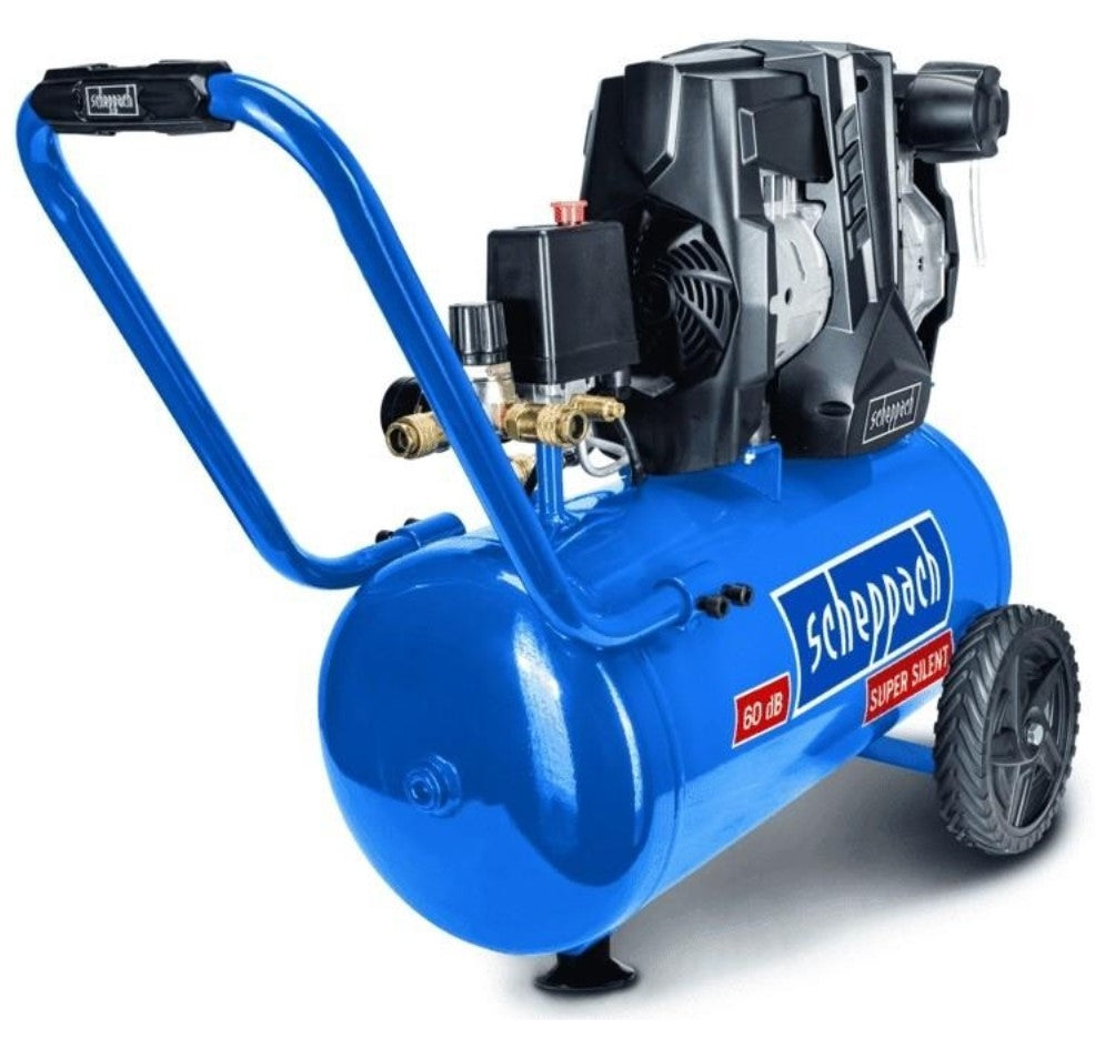 Scheppach hc25si Compressore supersilenziato 24lt bicilindrico 1.1Kw 8bar 60 dB 220v e di Design