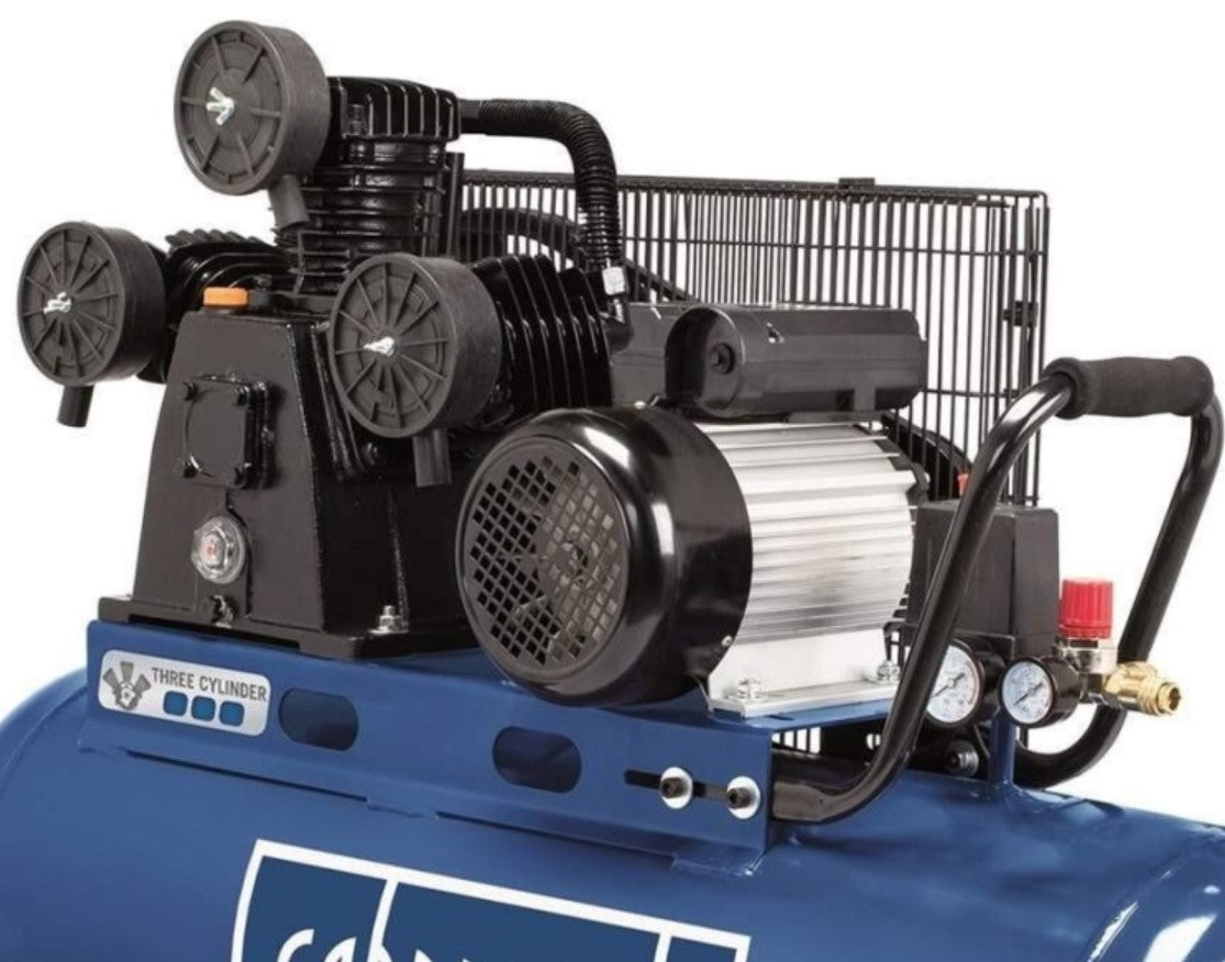 Scheppach hc550tc 230v Compressore a cinghia 100lt 3 cilindri 3cv 10 bar