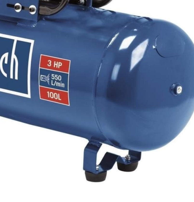 Scheppach hc550tc 230v Compressore a cinghia 100lt 3 cilindri 3cv 10 bar