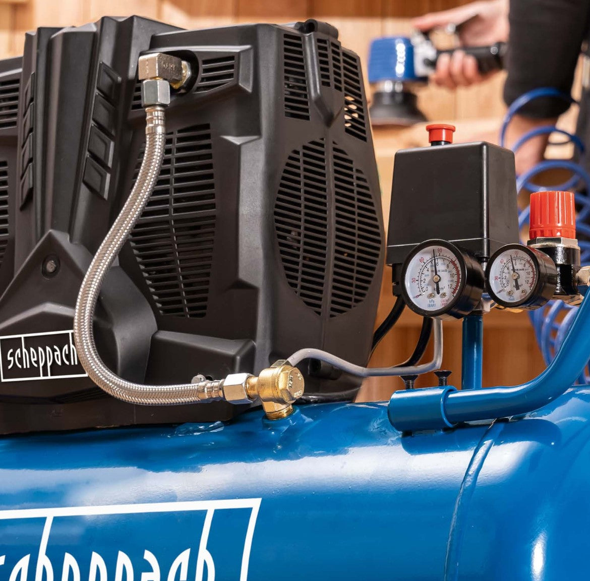 Scheppach hc51si Compressore aria silenziato 50lt 1.5Kw 8 bar