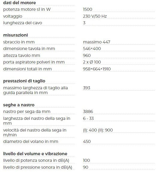 Holzmann HBS450_230V sega a nastro per legno professionale