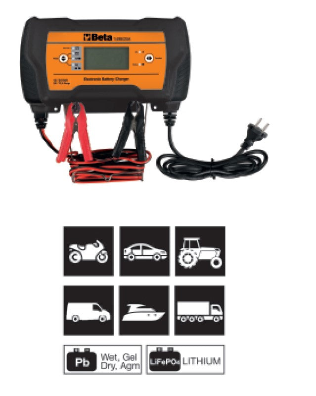 Beta 1498/25A Caricabatterie elettronico 12-24V multifunzione