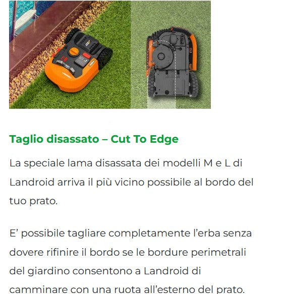 Worx WR147E.1 Landroid L1000 – Robot tagliaerba fino a 1000 mq