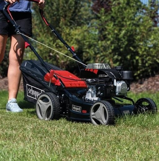 Scheppach mp132-42 Rasaerba tagliaerba a scoppio a spinta 3in1 132cc taglio 42cm, scocca in metallo