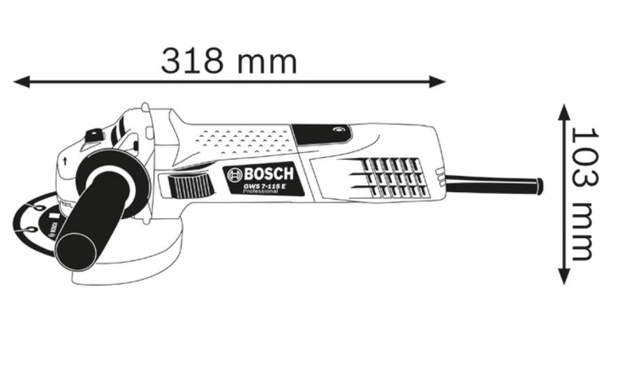 Bosch GWS 7-115 E Professional con regolazione della velocità 115 mm
