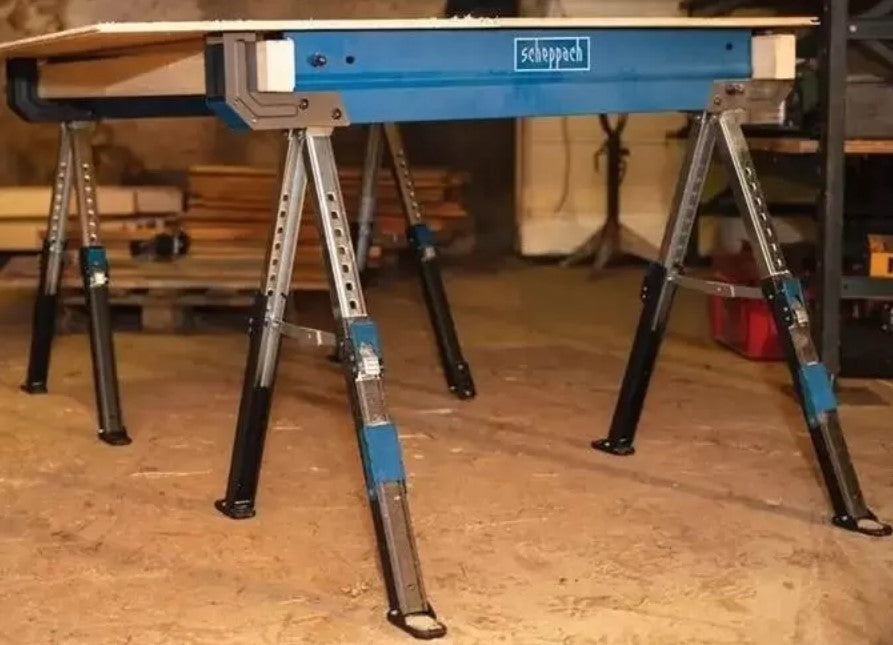 Scheppach mwb600 Coppia cavalletti pieghevoli Altezza 61,8-82 cm