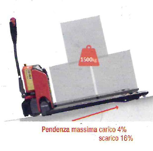Transpallet elettrico NEEN/80 , forche lunghe 80 cm 1500 kg