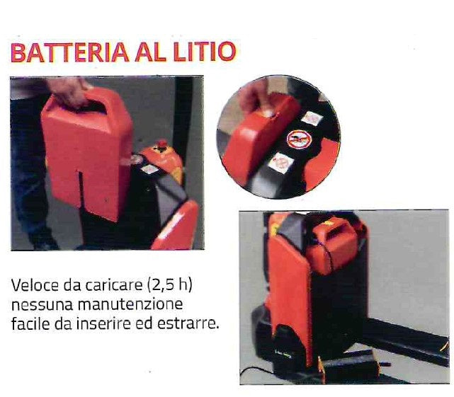 Transpallet elettrico NEEN/80 , forche lunghe 80 cm 1500 kg