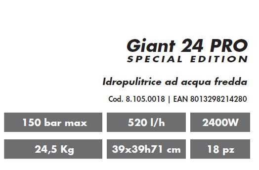 Lavor GIANT 24 PRO - Idropulitrice ad acqua fredda - 150 bar