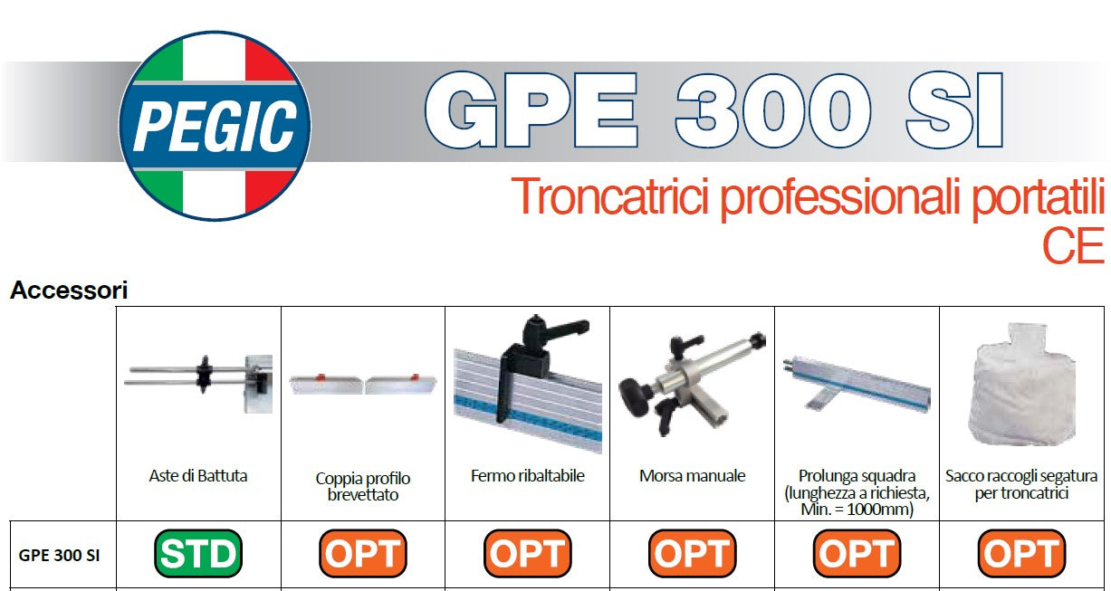 Pegic PGE 300 SI troncatrice per professionisti portatile