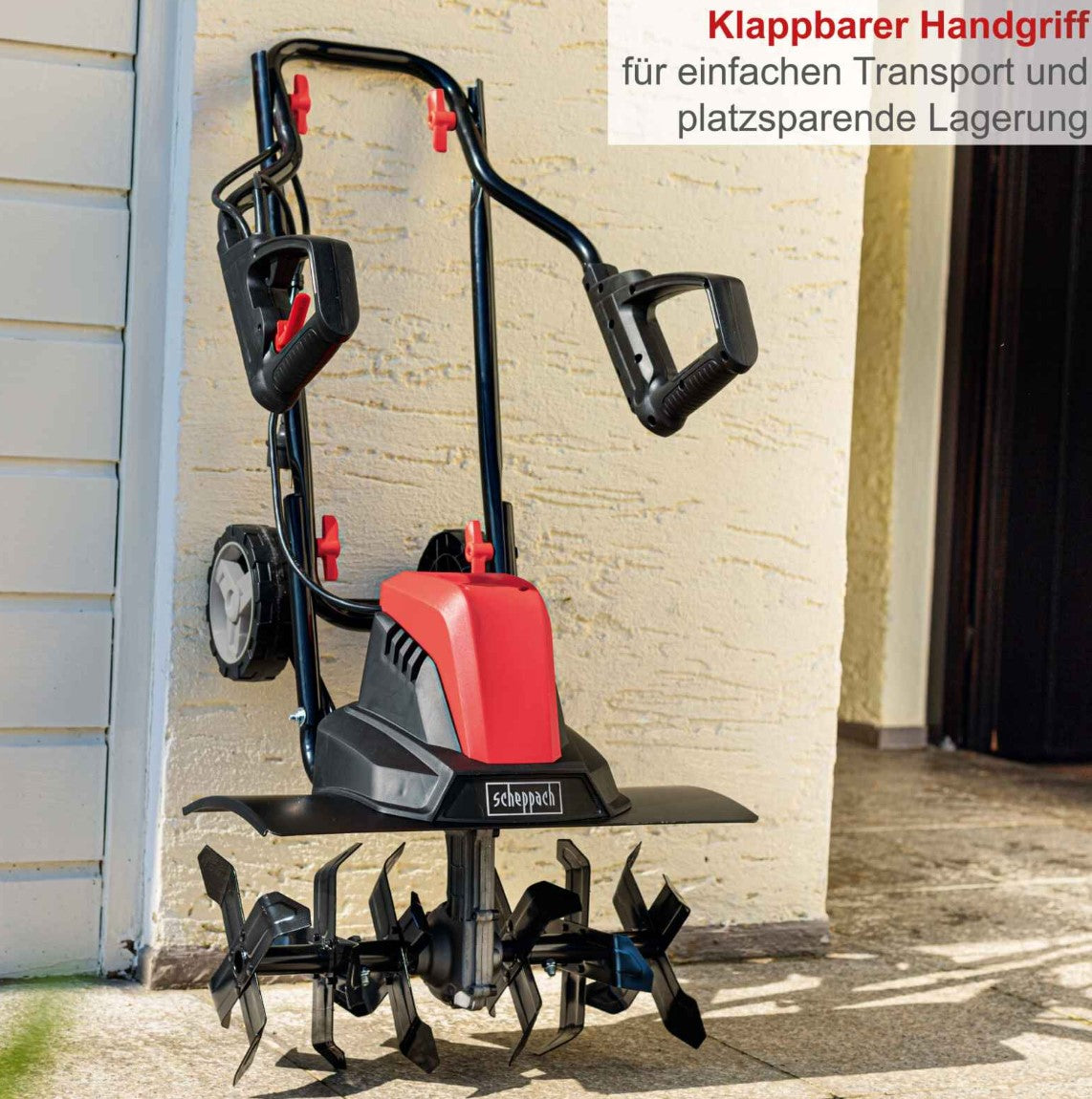 Scheppach mte460 Motozappa zappatrice elettrica richiudibile 6 lame taglio 45cm