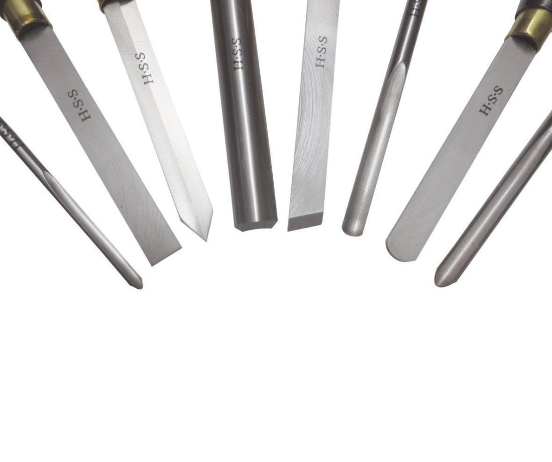 HOLZMANN H8TLGN SET SGORBIE SCALPELLI HSS PER TORNIO LEGNO 8 PZ