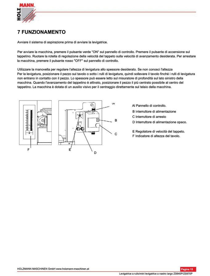 Holzmann ZS640P_230V mini levigatrice a nastro largo calibratrice