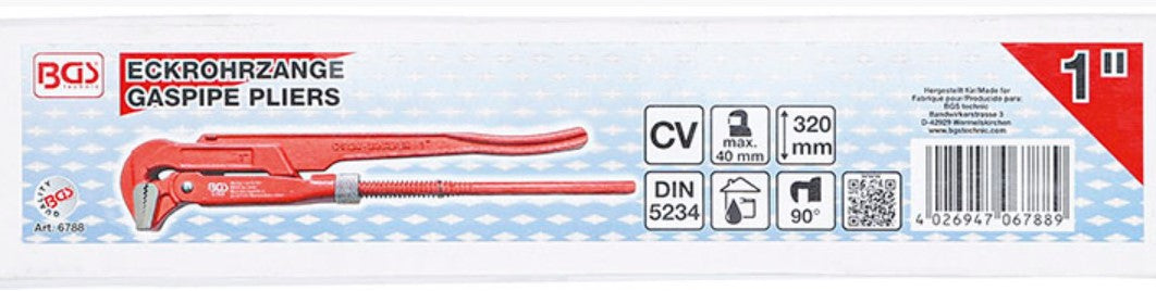 Fermec BGS6788 GIRATUBI MODELLO SVEDESE, CON GANASCE PIANE A 90° 1"