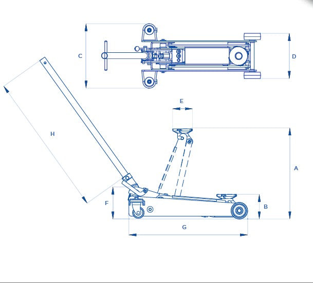 Omcn 112/s sollevatore idraulico a carrello portata 2 Ton