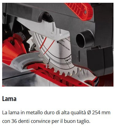 Einhell TE-MS 254 T Troncatrice con piano superiore ,254 mm,testa inclinabile