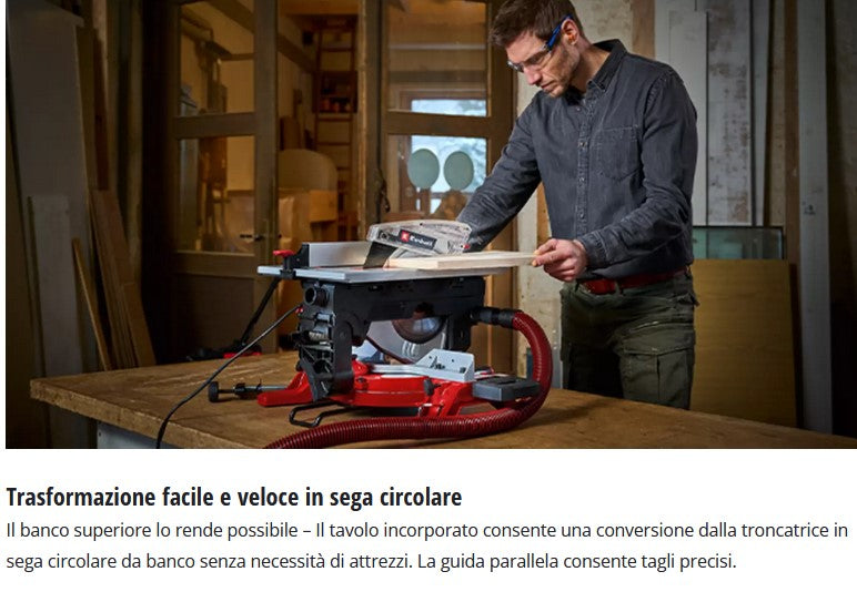 Einhell TE-MS 254 T Troncatrice con piano superiore ,254 mm,testa inclinabile