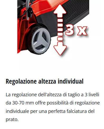Einhell GE-CM 18/30 Li Tagliaerba a batteria , inclusa n.1 batteria da 3.0Ah e caricabatterie