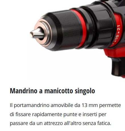 Einhell TE-CD 1845 3X-Li Trapano a batteria multi testa , con n.2 batterie da 2.0Ah e n.1 caricabatterie