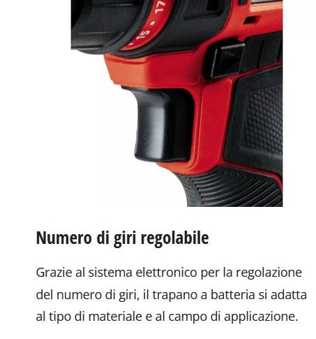 Einhell TE-CD 1845 3X-Li Trapano a batteria multi testa , con n.2 batterie da 2.0Ah e n.1 caricabatterie