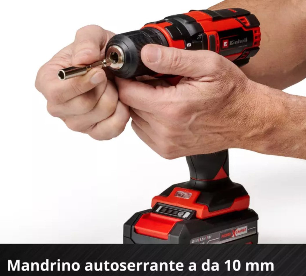 Einhell TC-CD 18/35 Li trapano a batteria con n.1 batteria da 1,5 Ah e n.1 caricabatterie