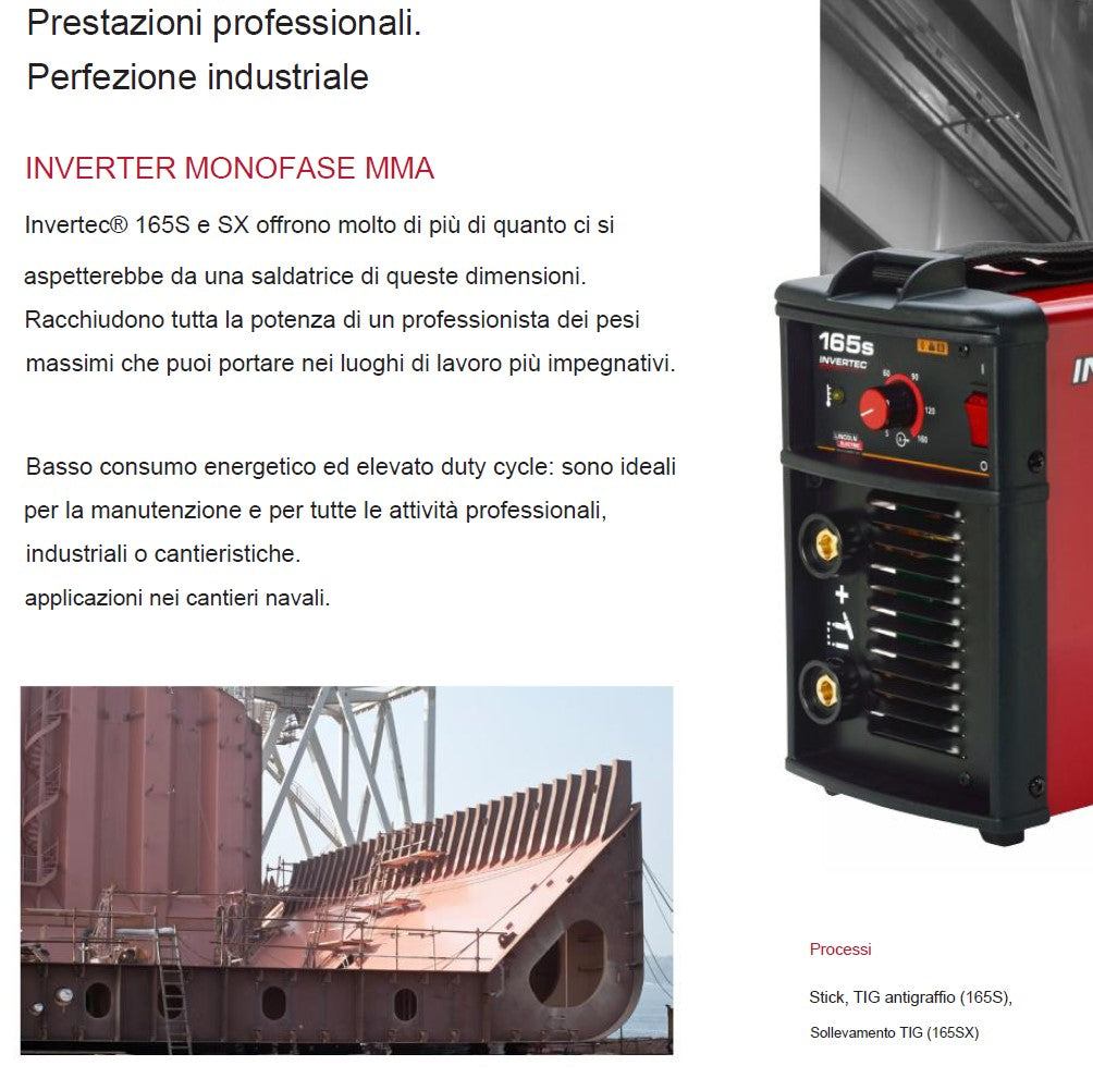 Lincoln Invertec - 165S 230V , 160A 20% industriale solo corpo macchina