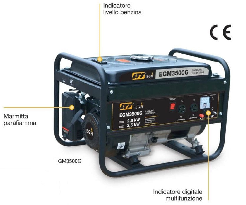 Ltf EGM3500G Generatore di corrente 220V Benzina con AVR