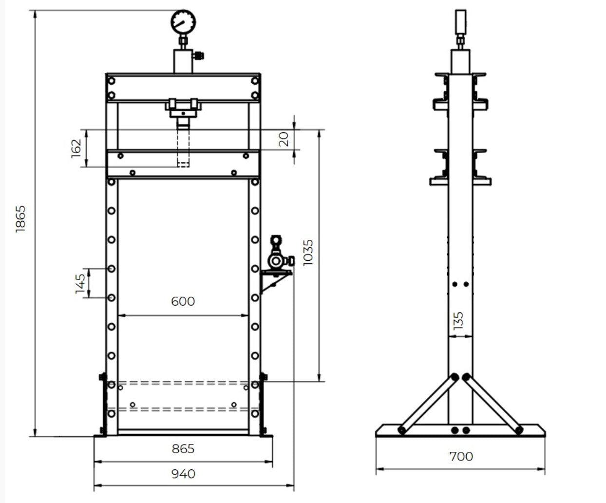 Holzmann wp30eco Pressa idraulica manuale 30 t