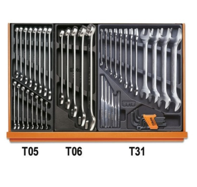 Beta 5904VI3T Assortimento di 144 utensili per manutenzioni industriali in termoformato rigido in ABS