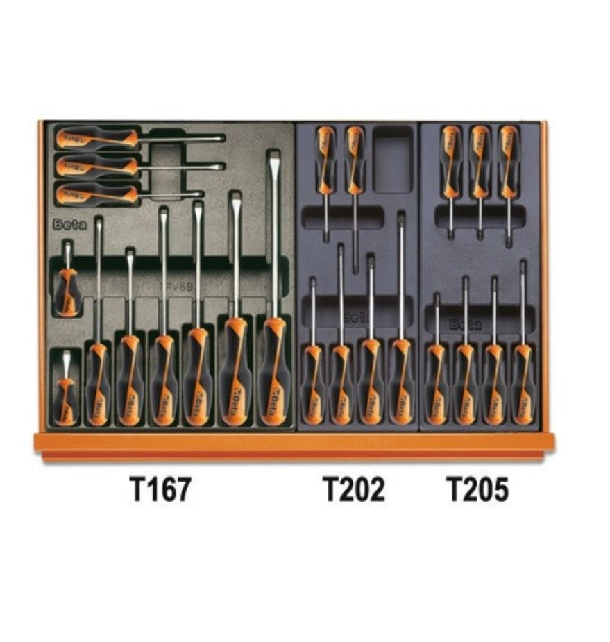 Beta 5904VI3T Assortimento di 144 utensili per manutenzioni industriali in termoformato rigido in ABS