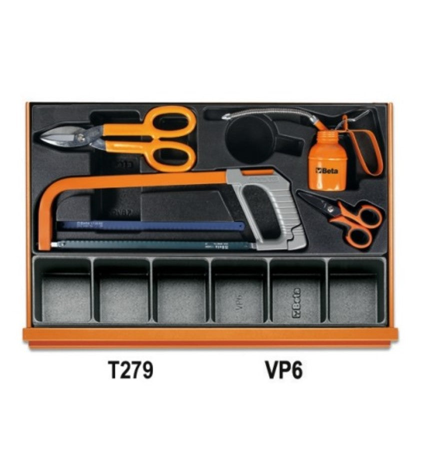 Beta 5904VI3T Assortimento di 144 utensili per manutenzioni industriali in termoformato rigido in ABS