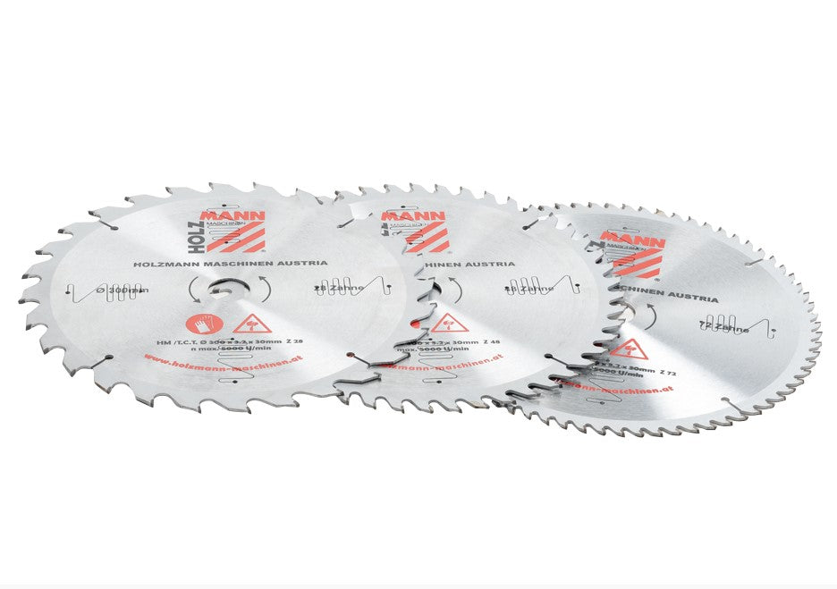 Holzmann KSB300SET set n.3 dischi 300 mm 300x2,2-3,2 foro 30 mm , dentature 28z , 48z , 72z
