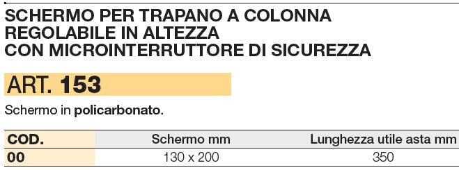 LTF 153.00 PROTEZIONE TRAPANO COLONNA C/MICRO