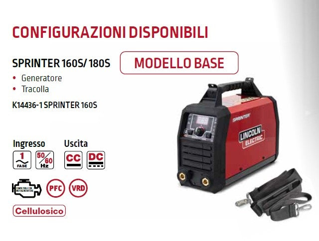 Lincoln K14436-1 Sprinter 160S Inverter saldatrice portatile - 120/230V , 20 -160A