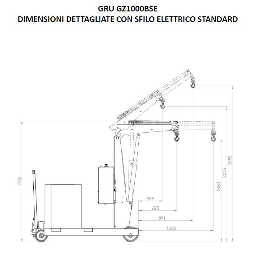 AxA GZ1000BSE - Gru gruetta a sbalzo a batteria, salita/discesa/avanzamento