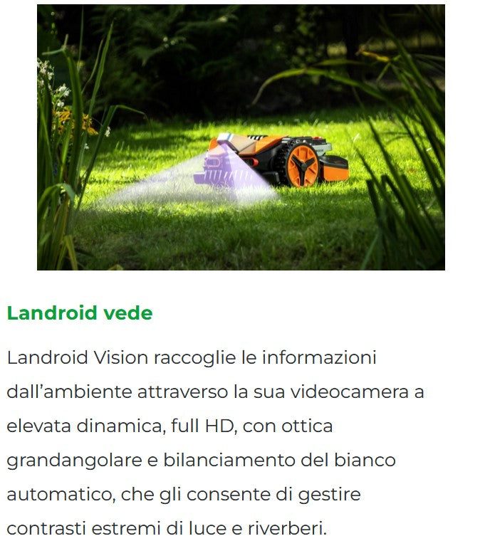 Worx WR206E Landroid Robot tagliaerba Vision senza filo perimetrale , 600 MQ