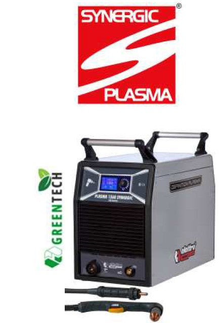 Elettro cf P00441 PLASMA 1360 SYNERGIC LCD INVERTER cavo massa e con torcia manuale da 6 m