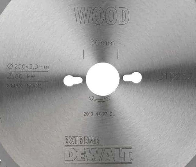 Dewalt DT4287-QZ lama/disco EXTREME CSB 250mm x 30mm , DENTATURA 80T