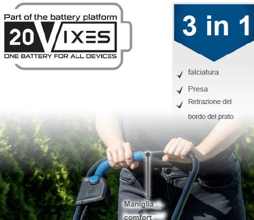 Scheppach bc-mp320-x rasaerba Brushless a batteria 20V , taglio 32 mm , 1 batteria 4.0Ah + caricabatteria incluso