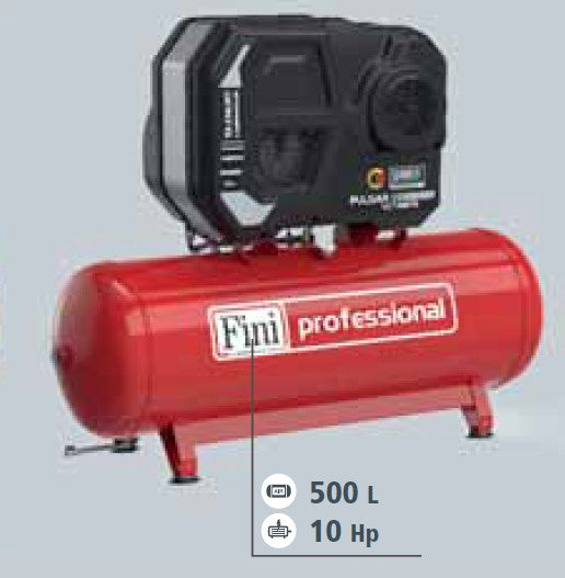 Fini PULSAR ULTIMATE K50-500-10 TA , 500litri 10 bar , 10 Hp , 400v , silenziato professionale , con ETMI