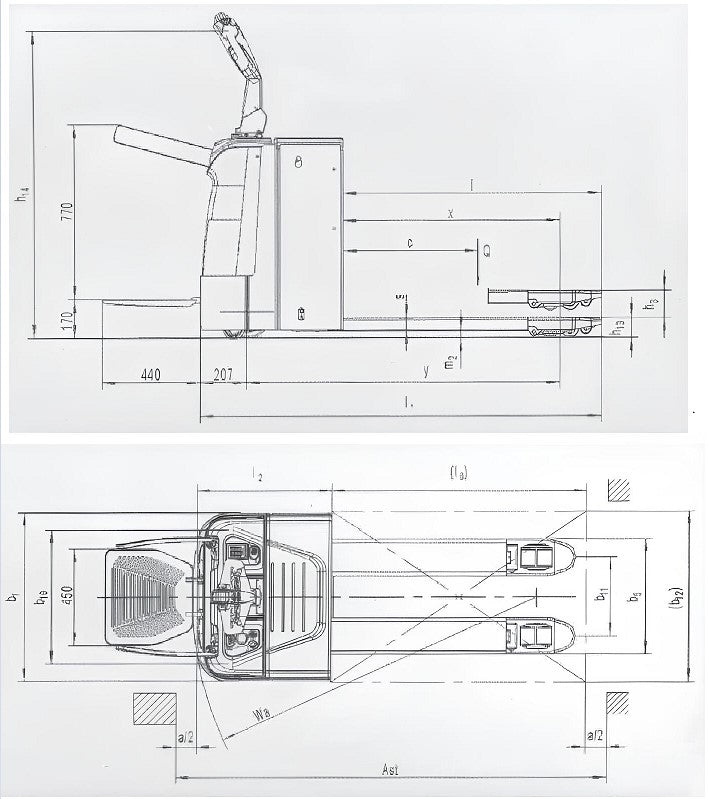 Novamach N1/AEP/25 - Transpallet elettrico a batteria con pedana a scoparsa , 2500kg
