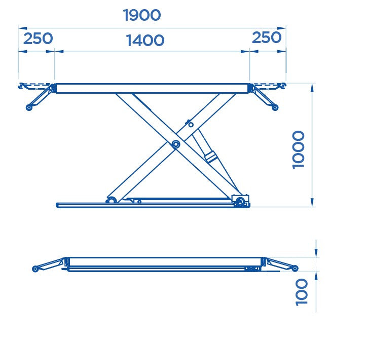 Omcn 552 Ponte Sollevatore Elettroidraulico a doppia forbice , 400V , 3000 KG