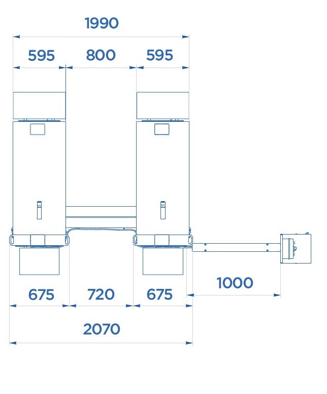 Omcn 551 Ponte Sollevatore Elettroidraulico a doppia forbice , 400V , 3200 KG , 3,3 Kw